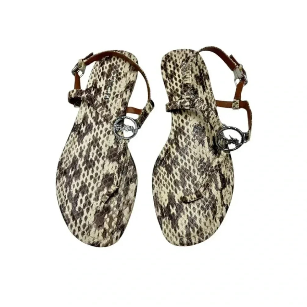 Coach Jazmin PTE Womens Snakeskin Leather Sandal Natural Nat Colour Size 7.5